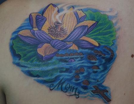 Tattoos - Rosary floating among Lotus  - 99761